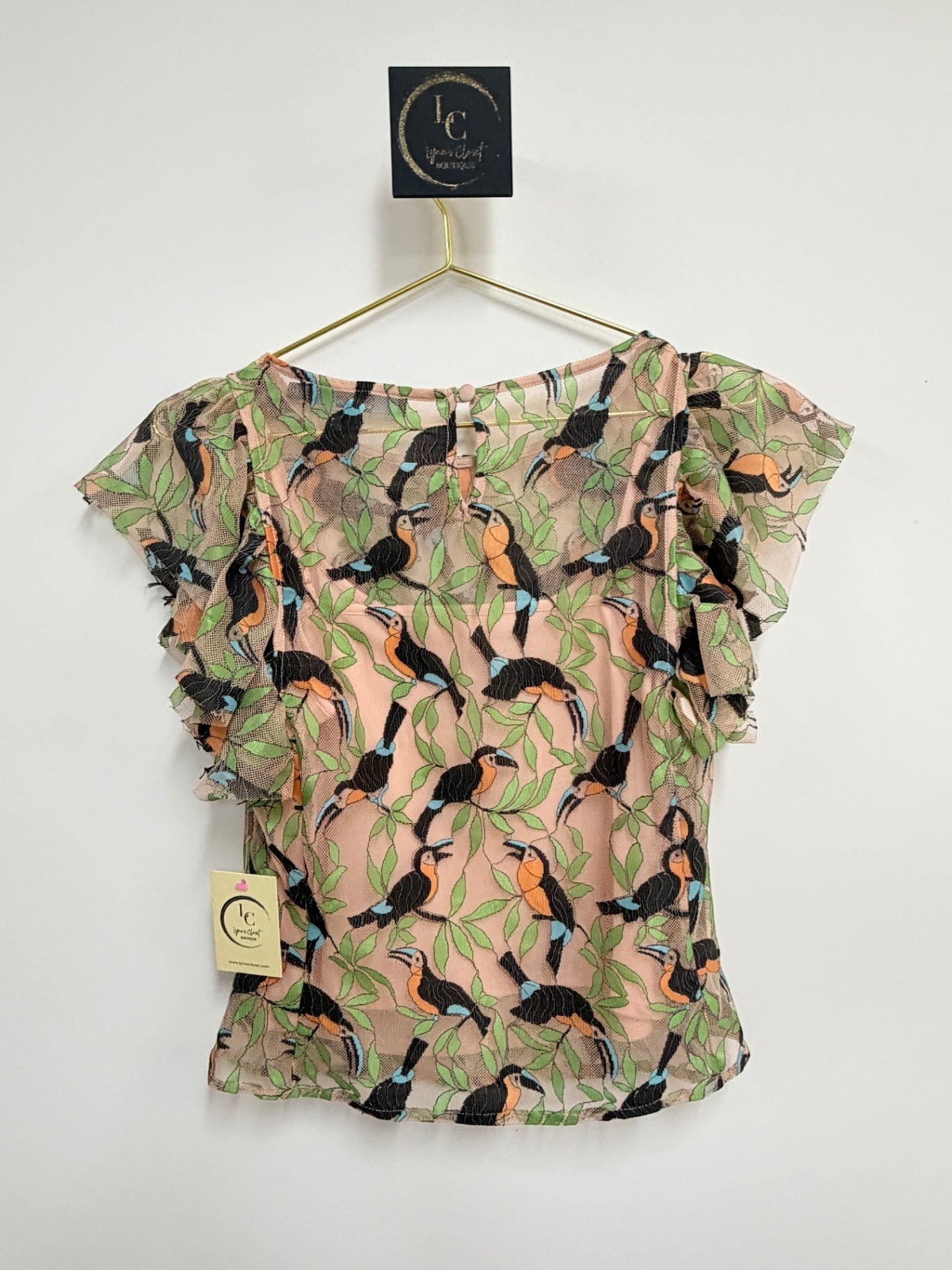 Anthropologie Toucan Mesh Top Size XS
