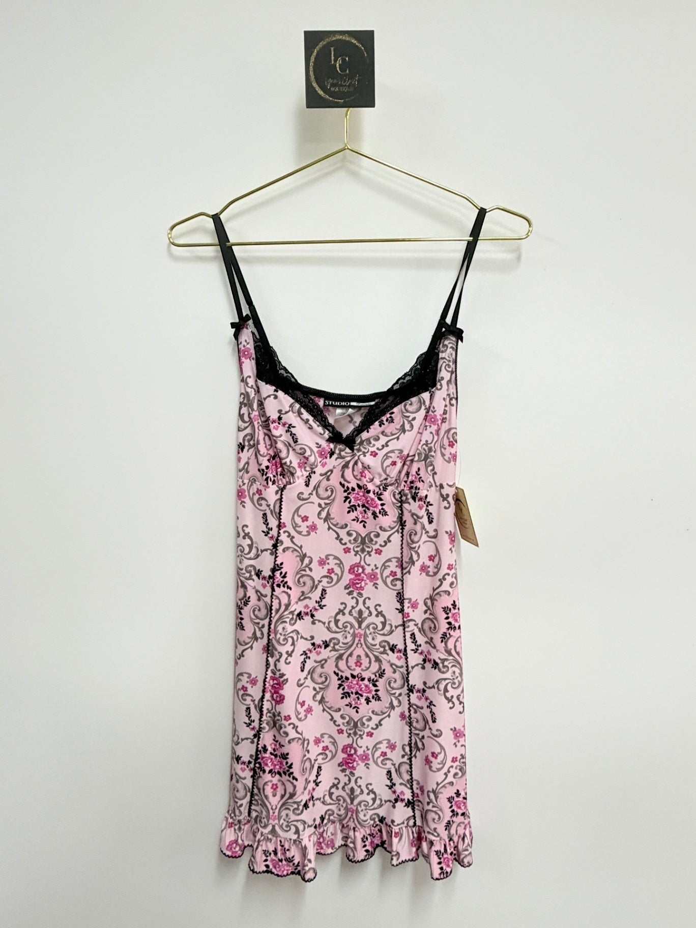 2-Pc Pink Floral Nightgown/Robe Set Size M