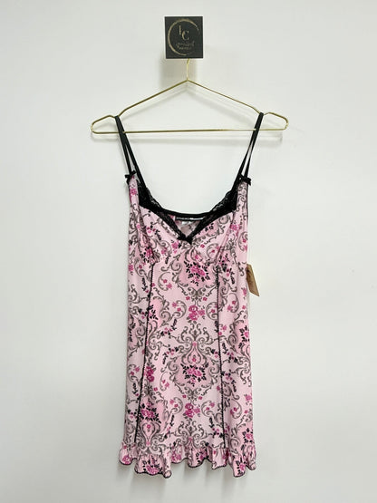 2-Pc Pink Floral Nightgown/Robe Set Size M