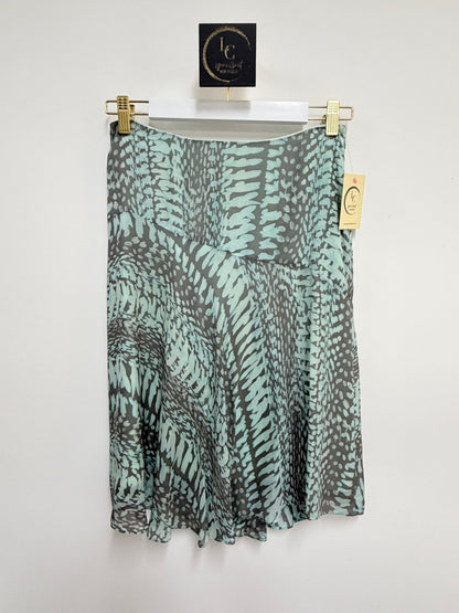 Liliu Mint/Gray Abstract Skirt Size M