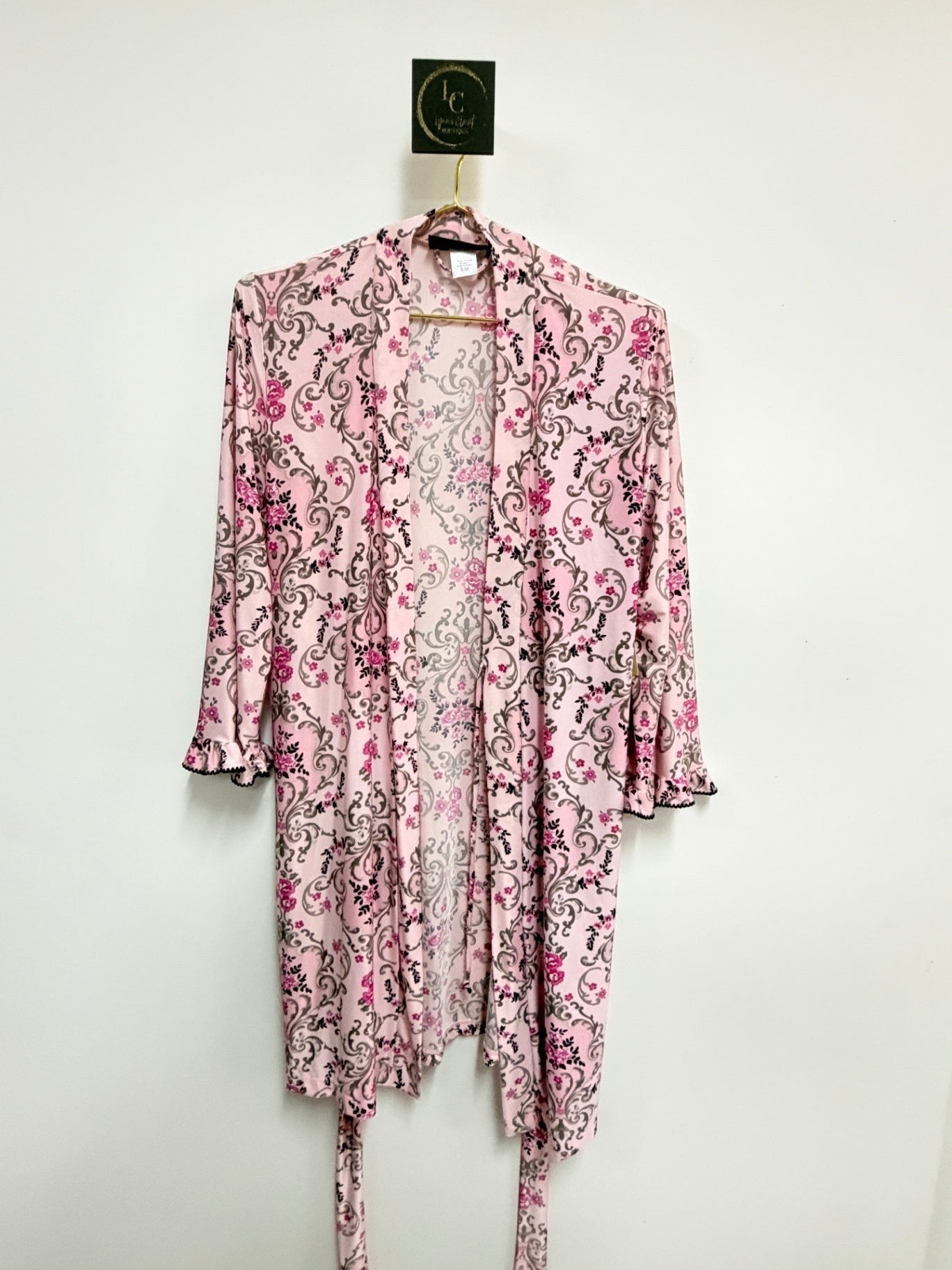 2-Pc Pink Floral Nightgown/Robe Set Size M