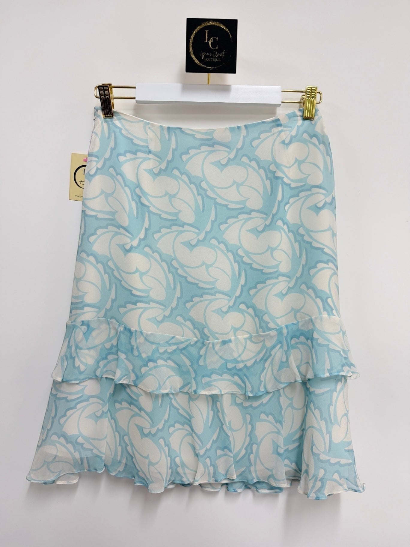 Juliana Collezione Blue Floral Skirt Size 6
