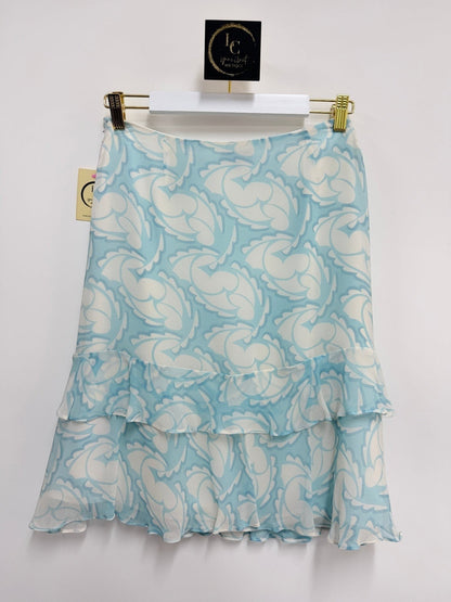 Juliana Collezione Blue Floral Skirt Size 6