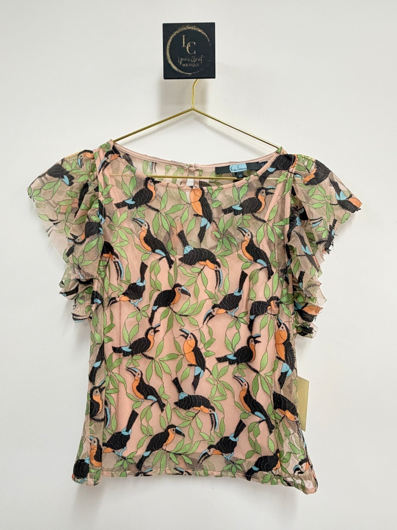 Anthropologie Toucan Mesh Top Size XS