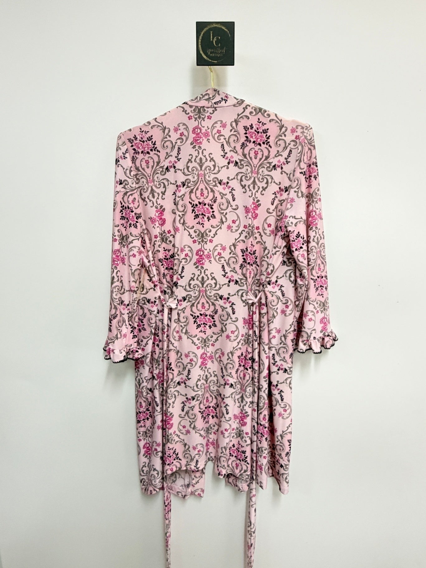 2-Pc Pink Floral Nightgown/Robe Set Size M