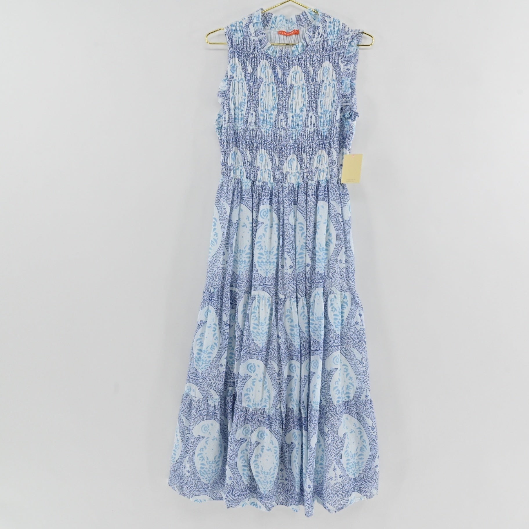 Oliphant Smocked Maxi Dress Size XL