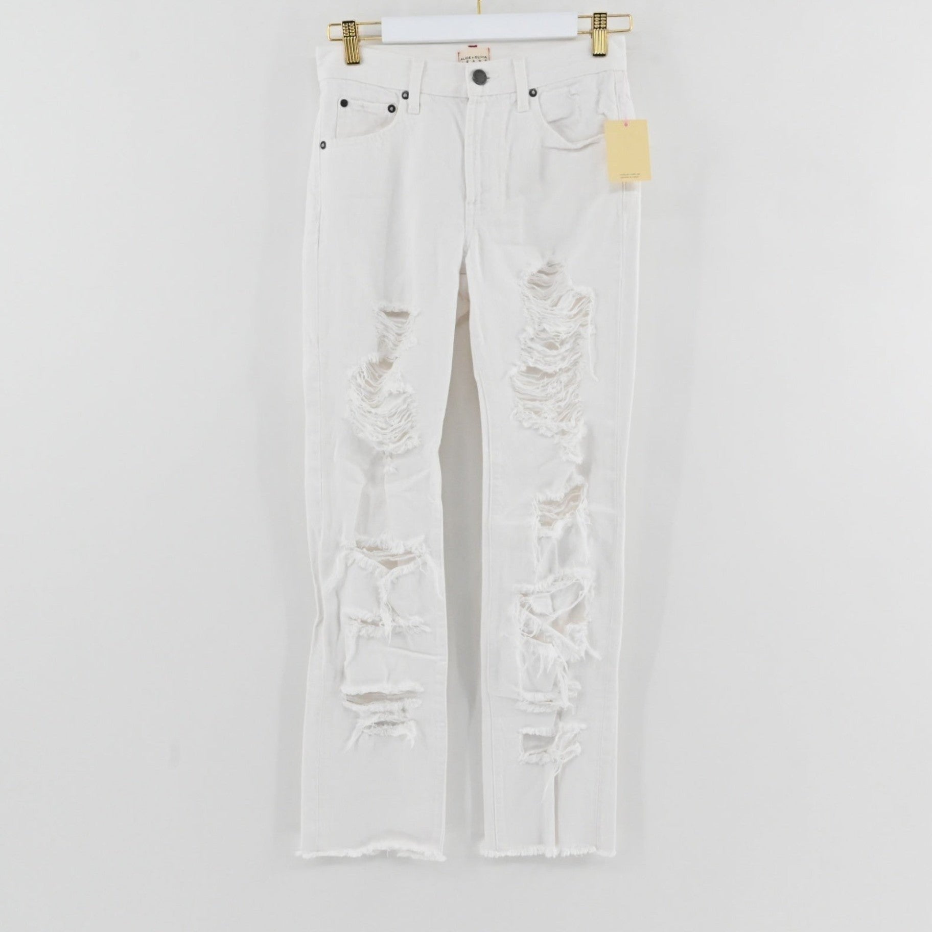 Alice + Olivia Genevieve White Jeans Size 25