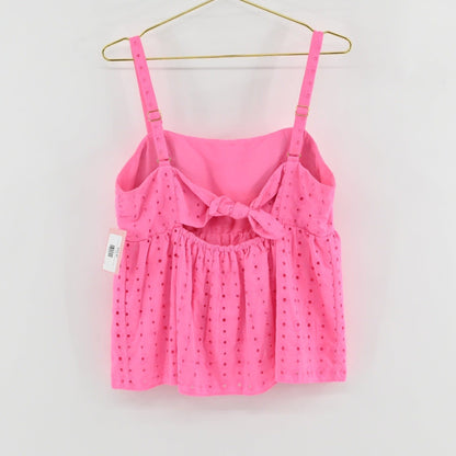 Lilly Pulitzer Michela Eyelet Pink Top SIZE 12