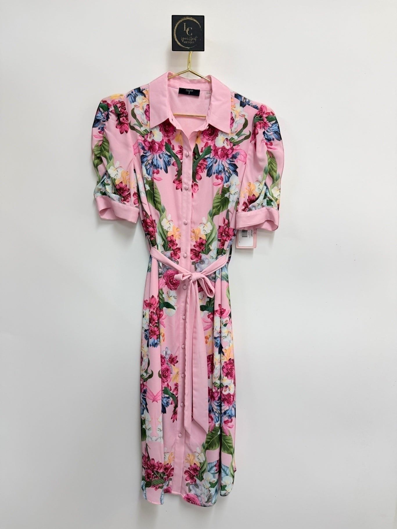 Tahari Floral Pink Dress Size XS