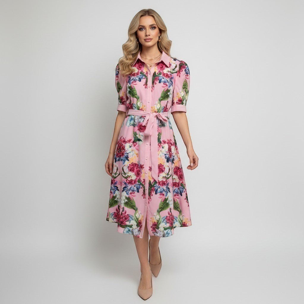 Tahari Floral Pink Dress Size XS