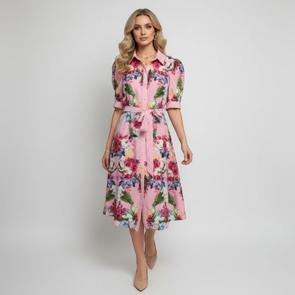 Tahari Floral Pink Dress Size XS