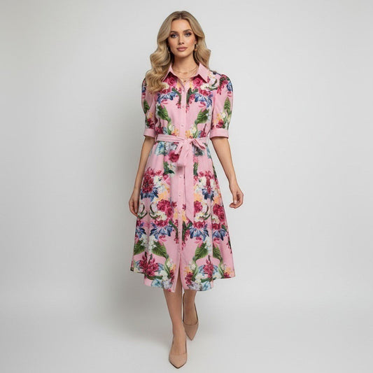 Tahari Floral Pink Dress Size XS