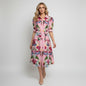 Tahari Floral Pink Dress Size XS