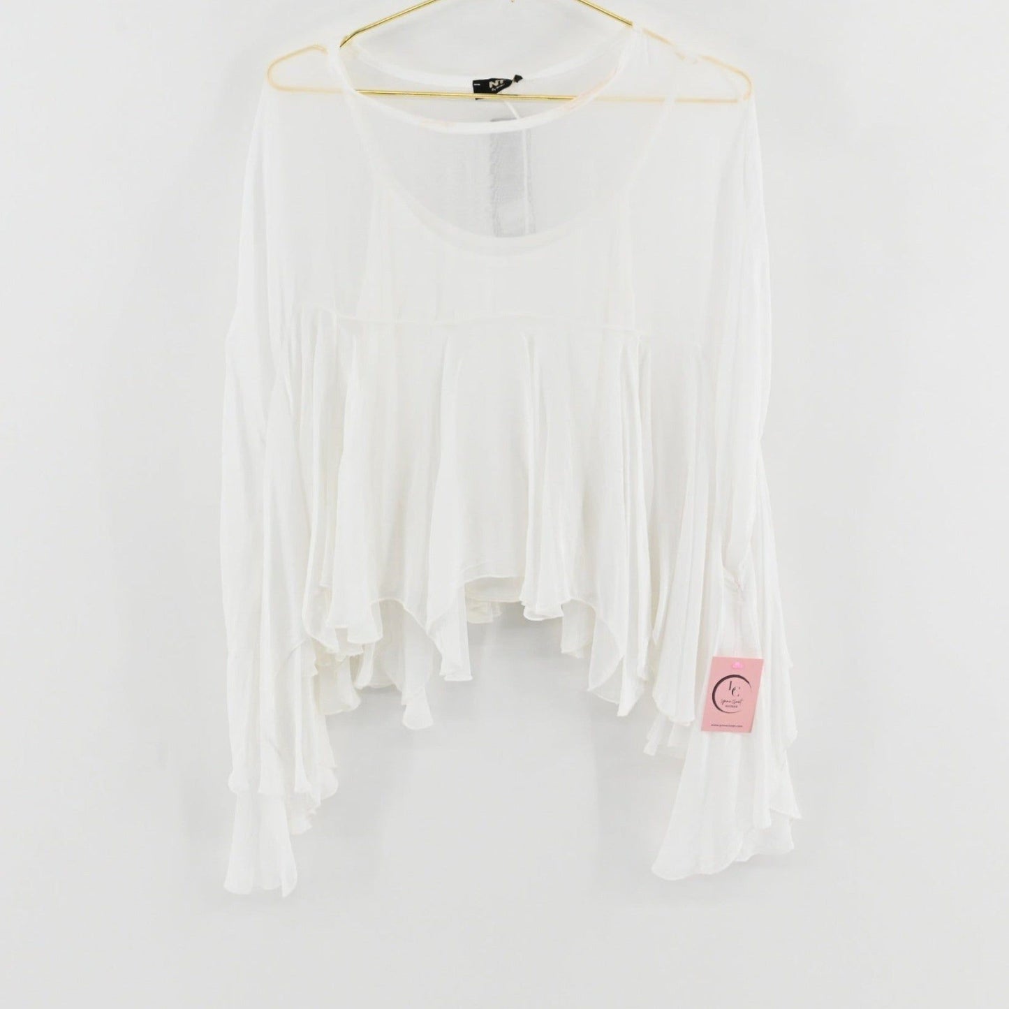 Amati White Silk Pants 2-Pc Set Size M