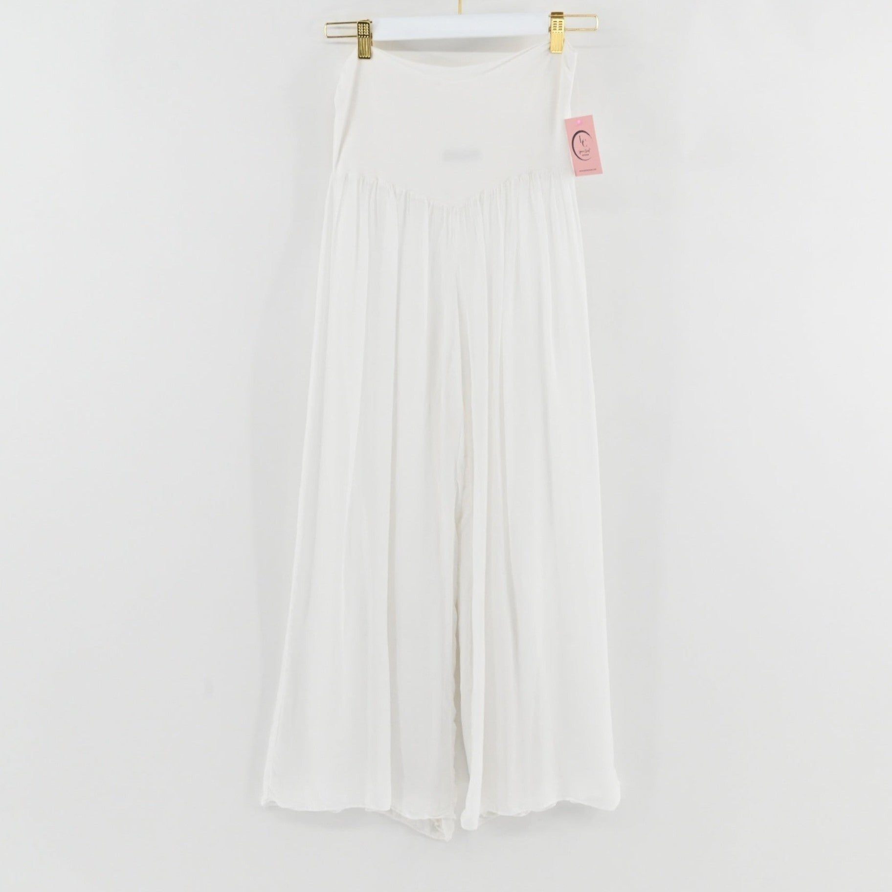 Amati White Silk Pants 2-Pc Set Size M
