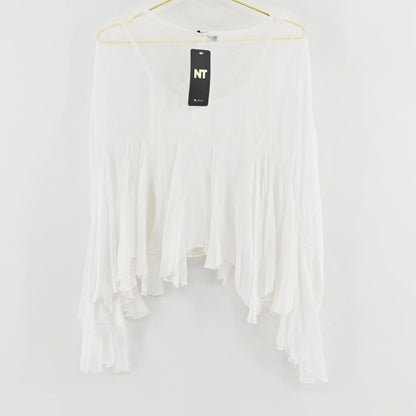 Amati White Silk Pants 2-Pc Set Size M