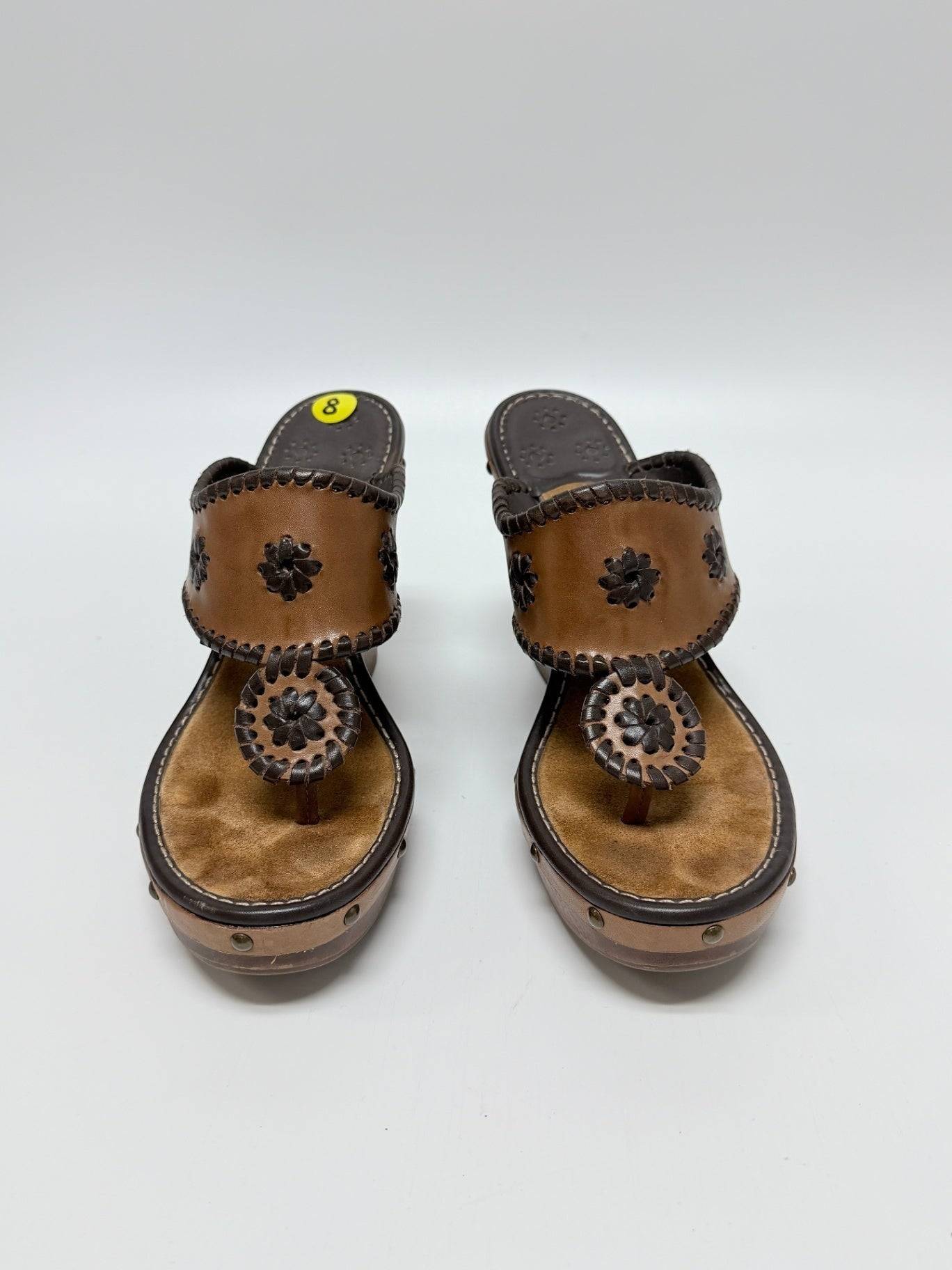 Jack Rogers Brown Wedge Sandals Size 8