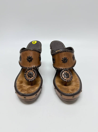 Jack Rogers Brown Wedge Sandals Size 8
