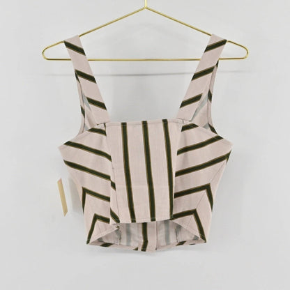 Intermix Tan/Green Stripe 2-Pc Set Size XS