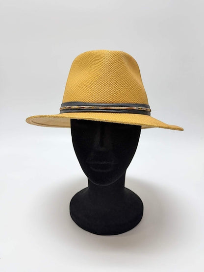 Bailey of Hollywood Gold Straw Fedora Size M