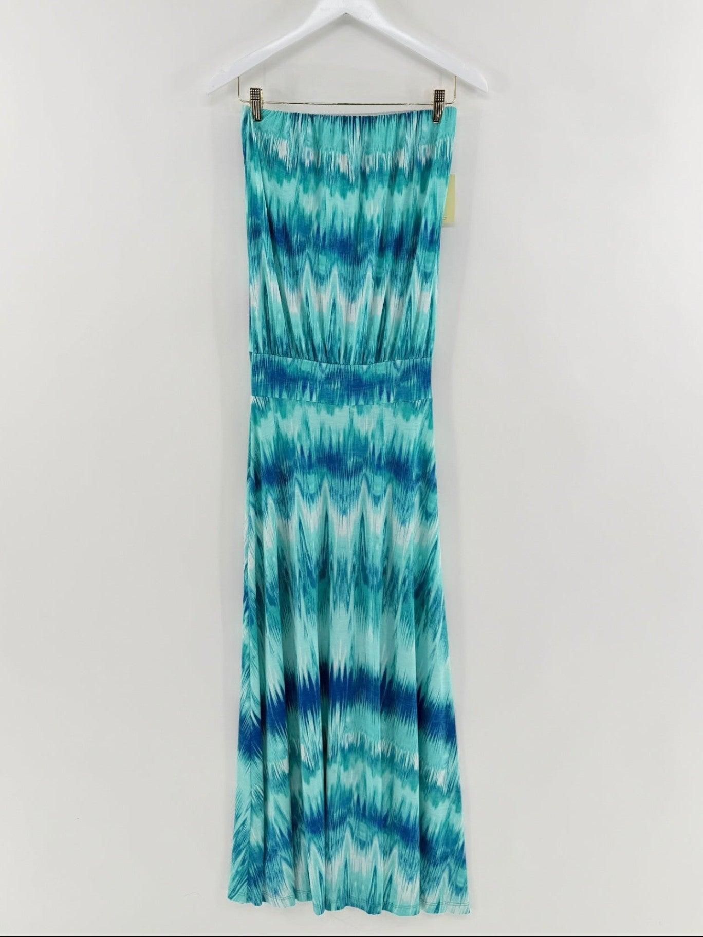 Veronica M Watercolor Strapless Maxi Size S