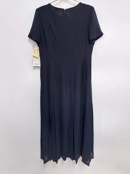 Cynthia Howie Navy Pleated Maxi Size 14