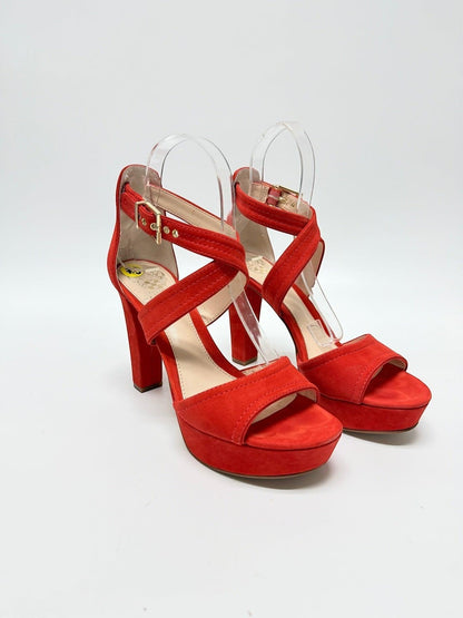 Vince Camuto Red Suede Heels Size 7.5
