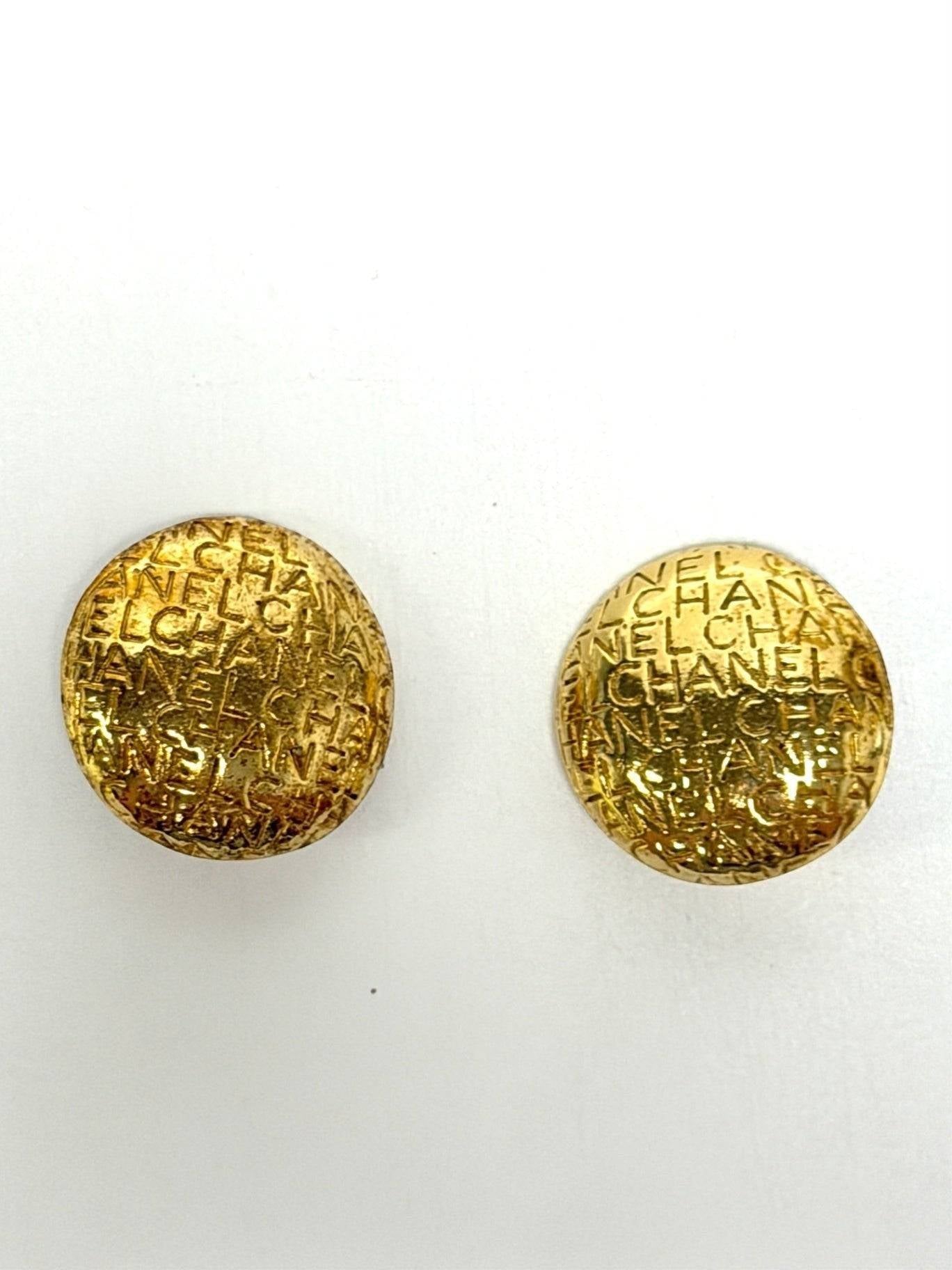 Vtg 80/90s Chanel Clip-on Gold Earrings
