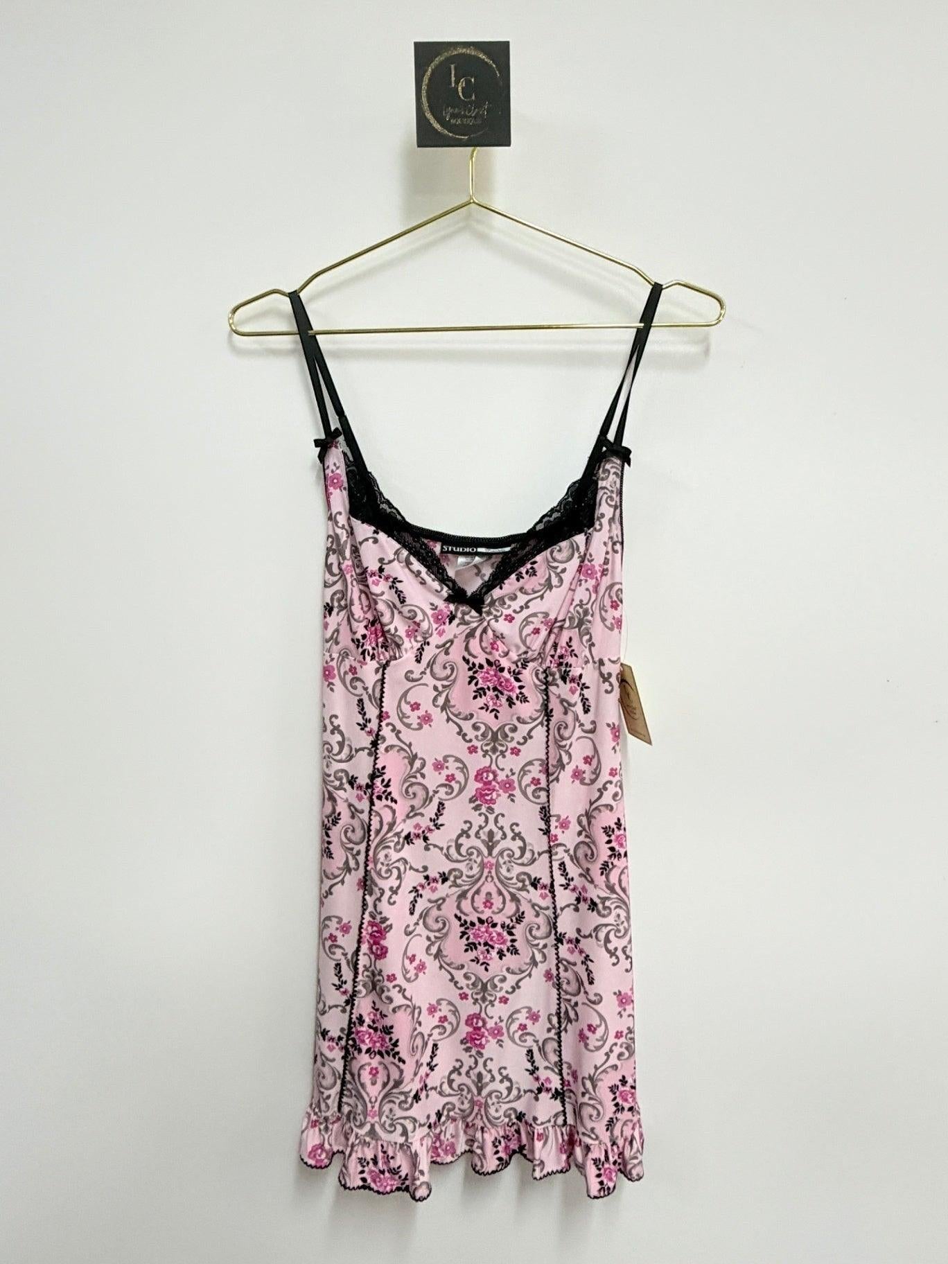 2-Pc Pink Floral Nightgown/Robe Set Size M