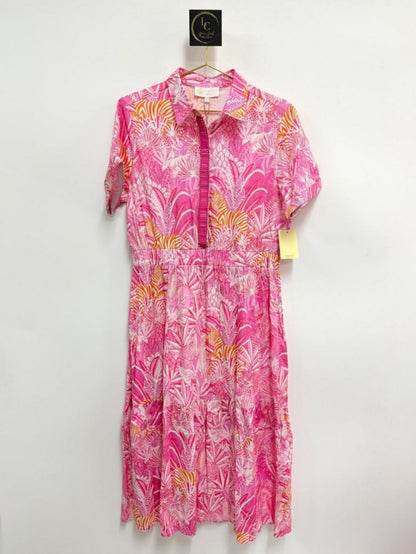 Sheridan French Bubblegum Zebra Dress Size L