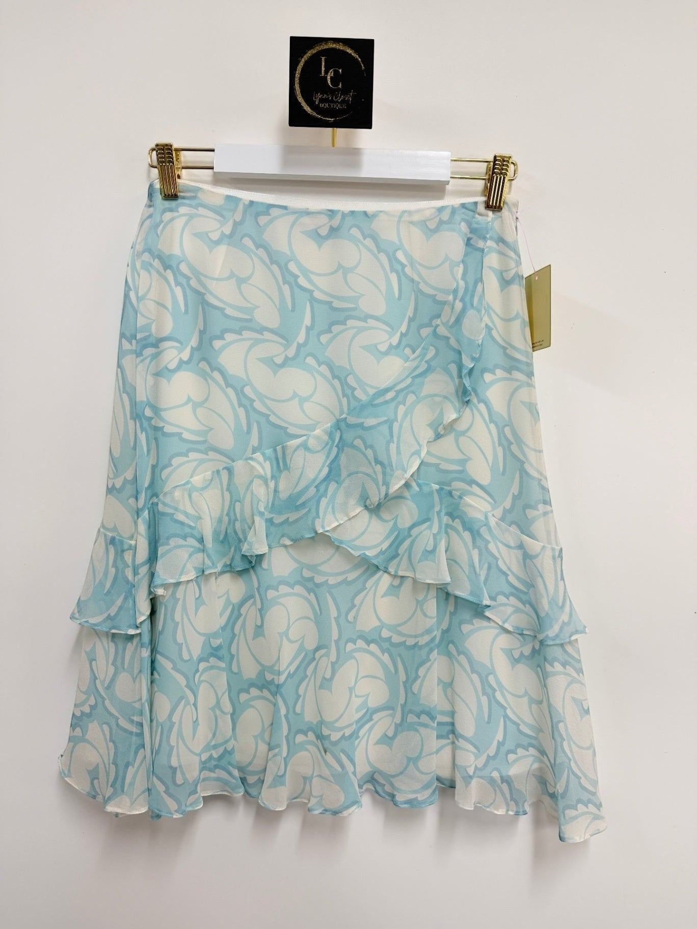 Juliana Collezione Blue Floral Skirt Size 6