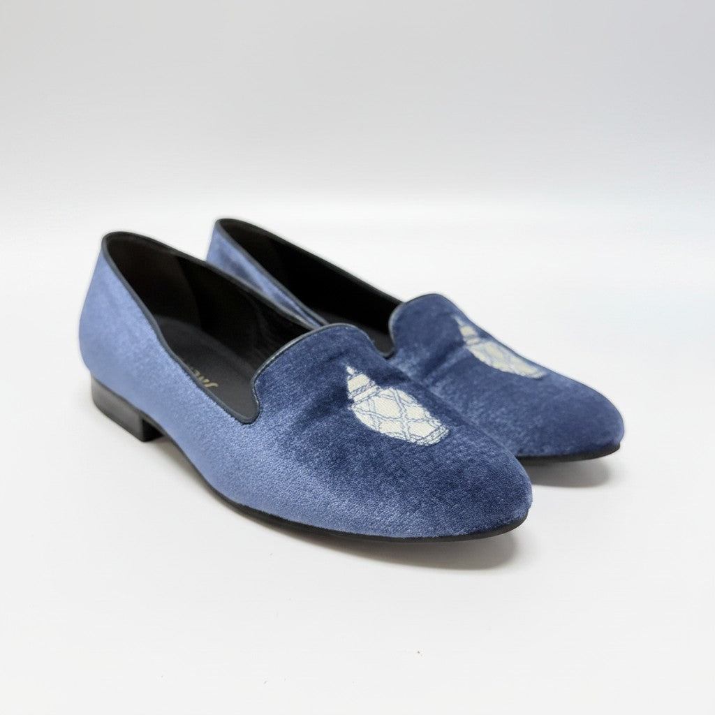 Jack Rogers Navy Velvet Loafer Size 8
