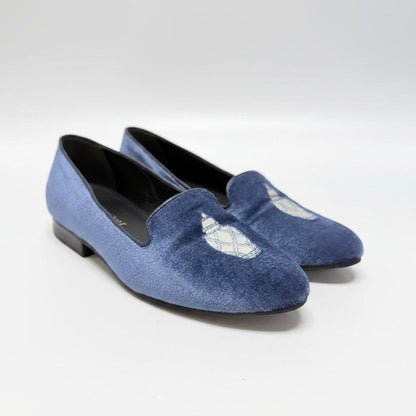 Jack Rogers Navy Velvet Loafer Size 8