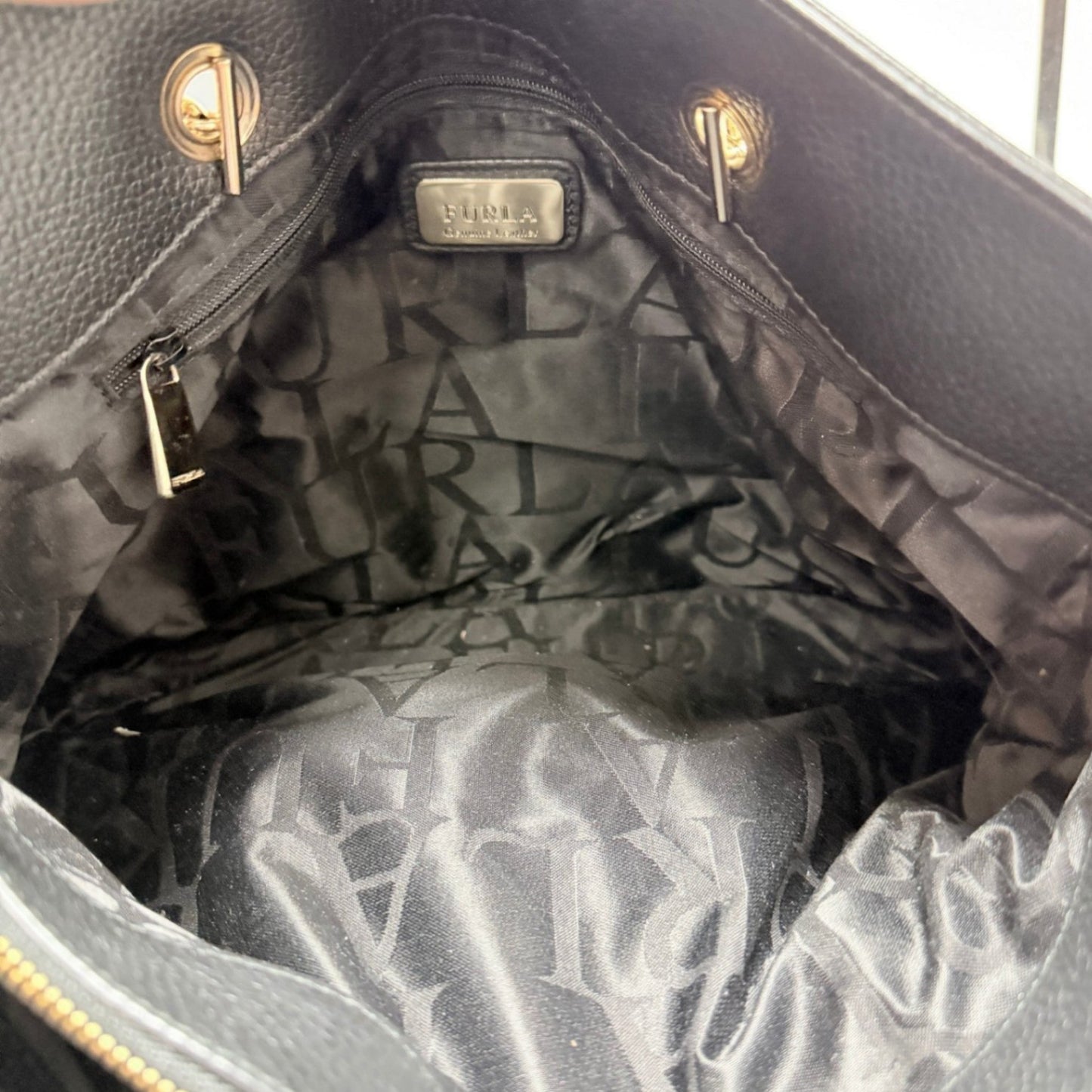 Furla Chain Tote Bag Black