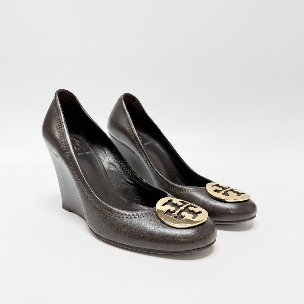 Tory Burch Brown Wedge Shoes Size 7.5