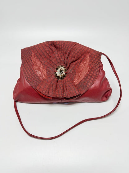 Vintage 1980s Red Leather Crossbody