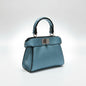 Fendi Nano/Micro Peekaboo Selleria Metallic Lagoon Blue Bag