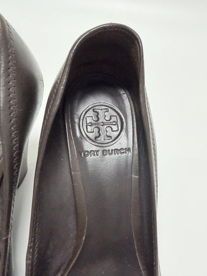 Tory Burch Brown Wedge Shoes Size 7.5