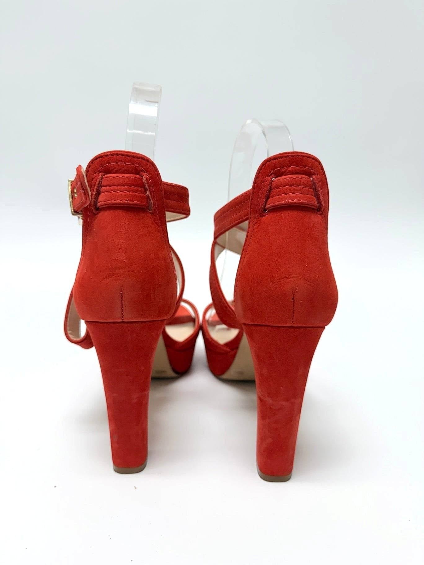 Vince Camuto Red Suede Heels Size 7.5