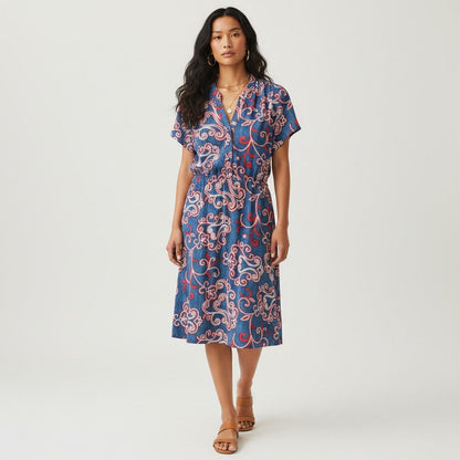 Robert Louis Denim Print Dress Size M