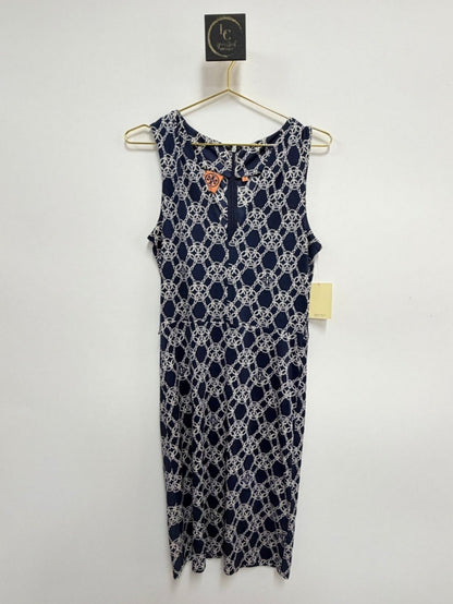 Tory Burch Navy Chain Print Dress Size M