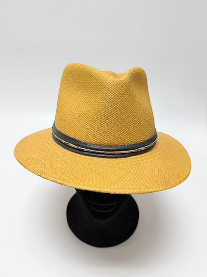 Bailey of Hollywood Gold Straw Fedora Size M