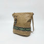 Vtg 80's Leather Tote Turquoise Charm