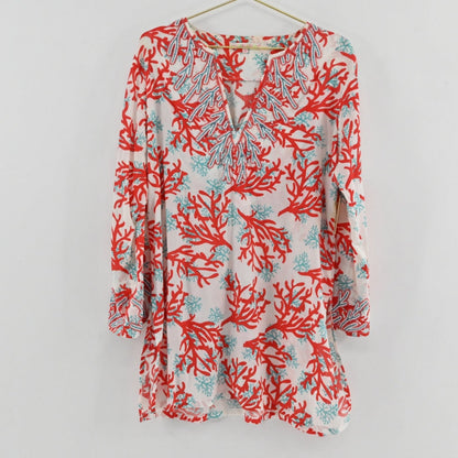 Barbara Gerwit Beaded Coral Tunic Size XL