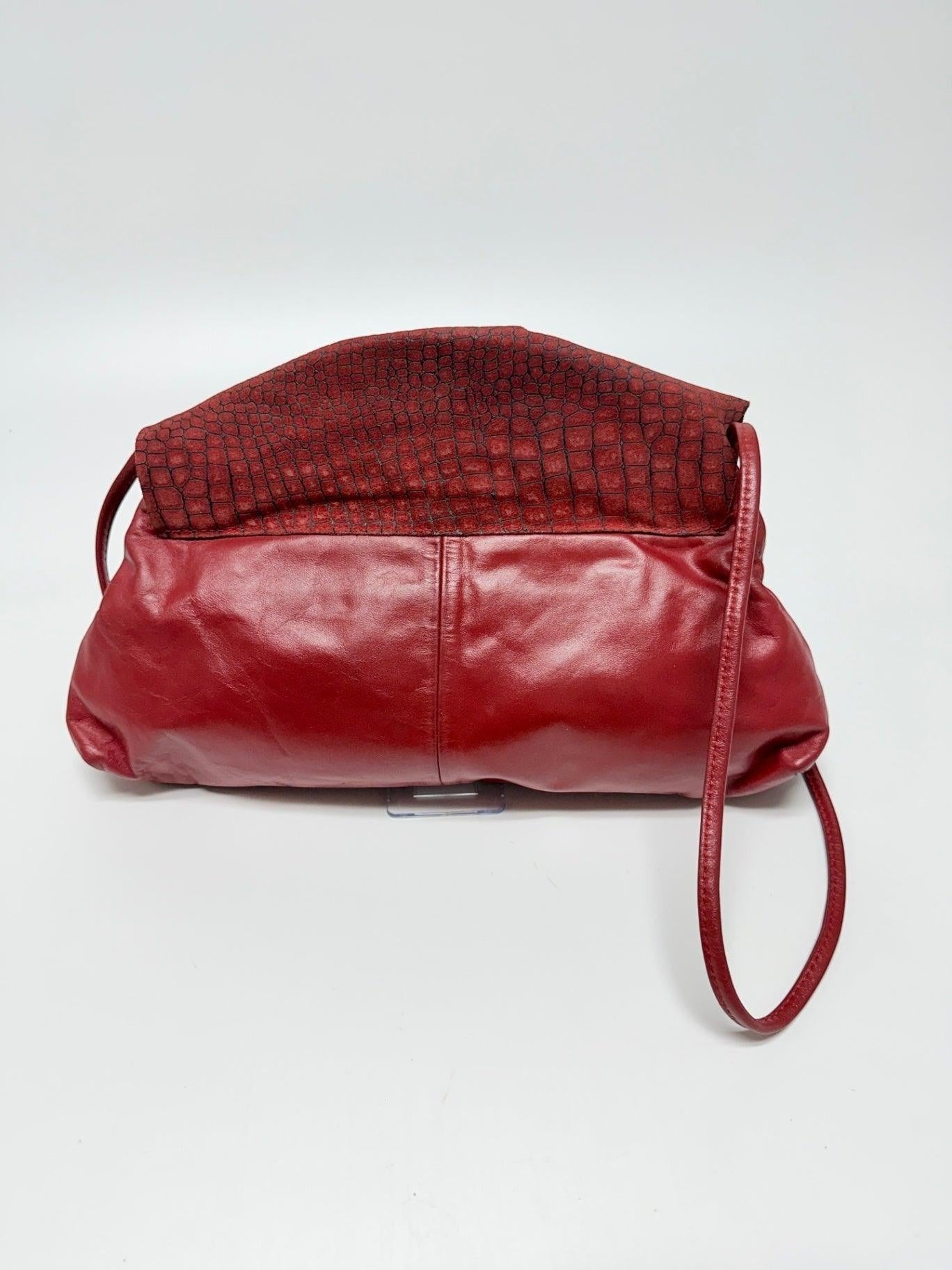 Vintage 1980s Red Leather Crossbody