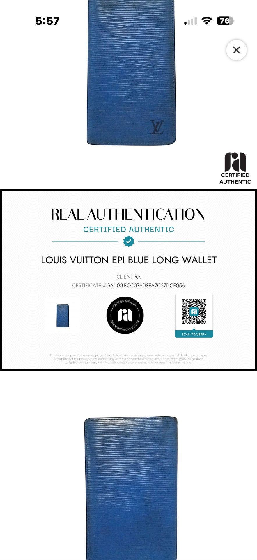 Louis Vuitton Epi Leather Blue Wallet