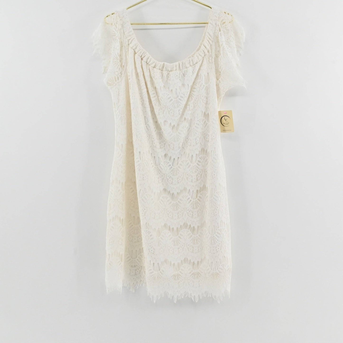 City Chic White Lace Dress Size 16