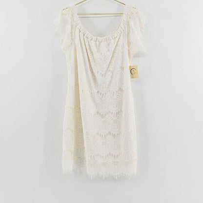 City Chic White Lace Dress Size 16