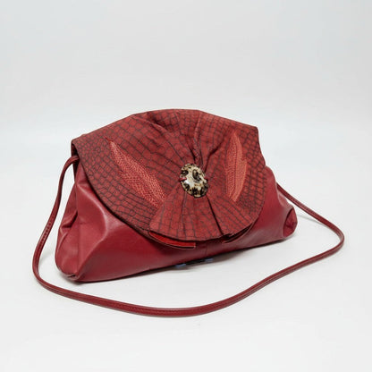 Vintage 1980s Red Leather Crossbody