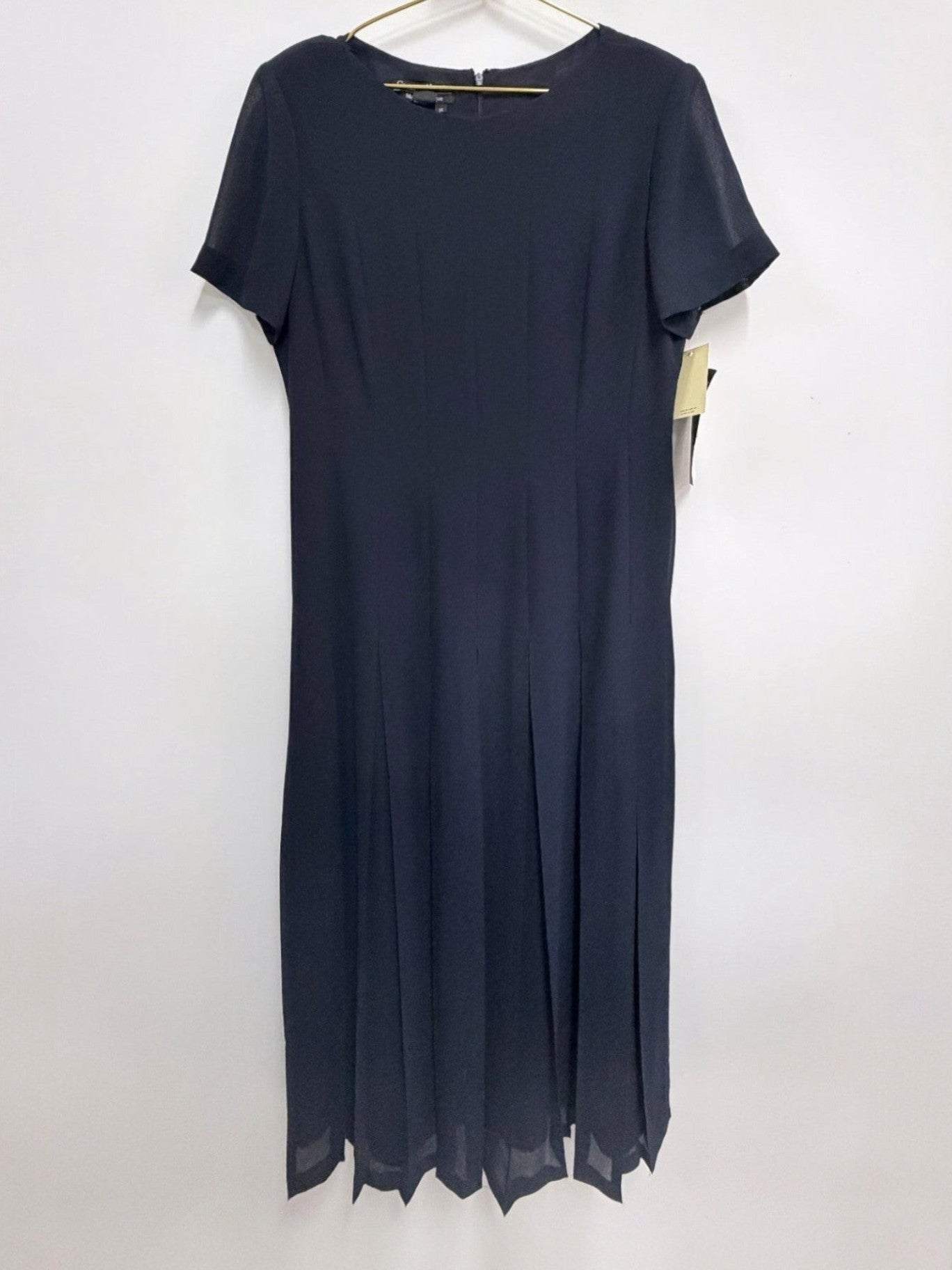 Cynthia Howie Navy Pleated Maxi Size 14